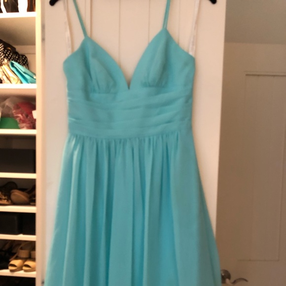 tiffany blue short bridesmaid dresses Tiffany Adjustable Satin Bridesmaid Dress main image 0